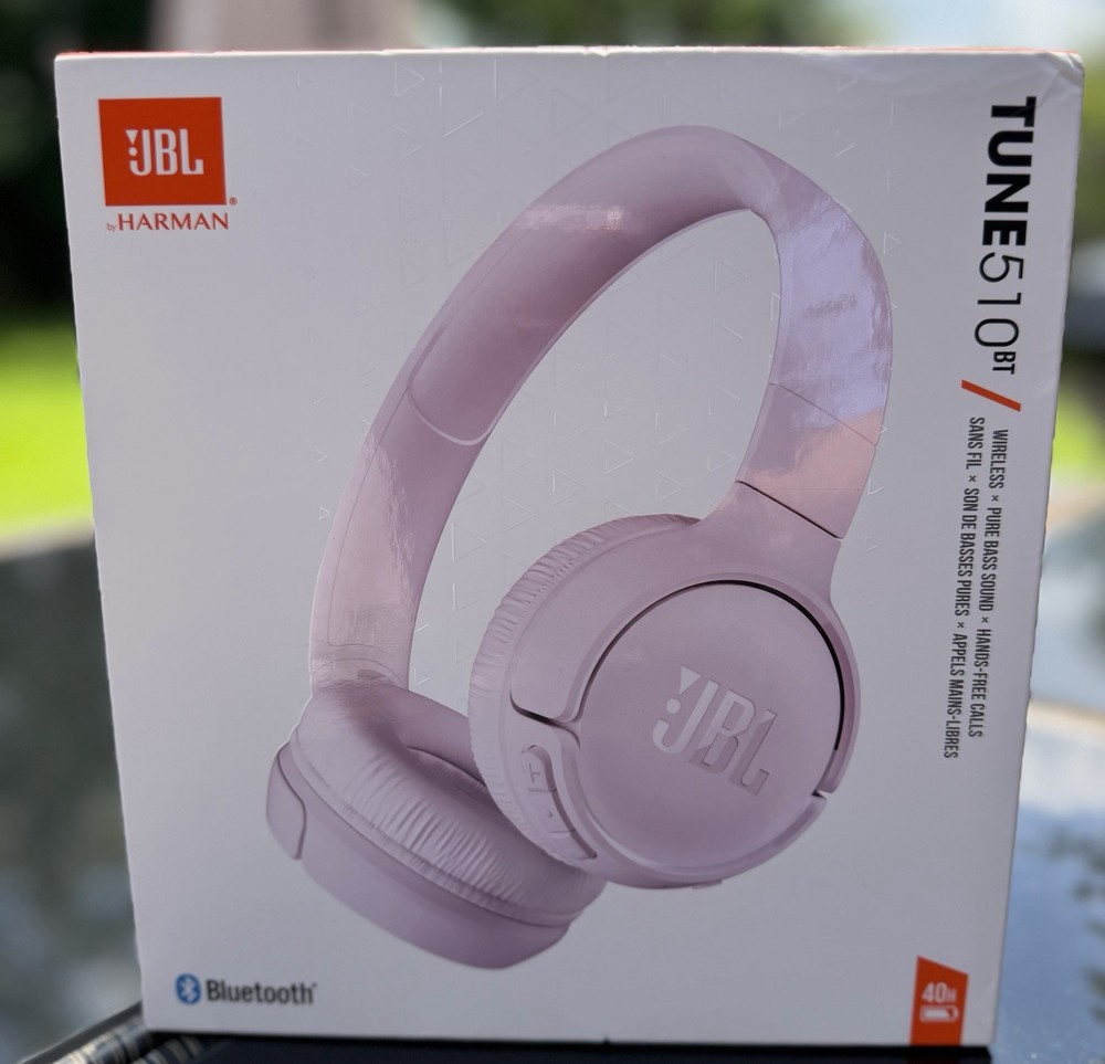 JBL Tune 510BT Wireless Bluetooth On-Ear Headphones Pink Pure Bass 40H
