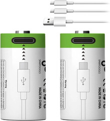 TEMIBATT Rechargeable CR2 Batteries 2 Pack,3V-3.7V 300Mah CR2 Lithium Battery