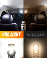 10X AUXBEAM T10 168 194 LED License Plate Light Bulb Interior Bulbs White 6500K