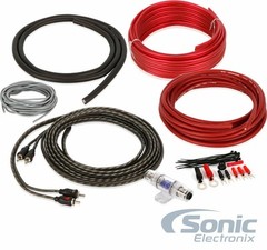 Rockford Fosgate P300X2 300W 2-Channel Amplifier, NVX LOC, 8 AWG Amp Kit Bundle