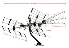 Five Star HDTV Outdoor Antenna 200 Miles Long Range Upgraded Yagi VHF UHF