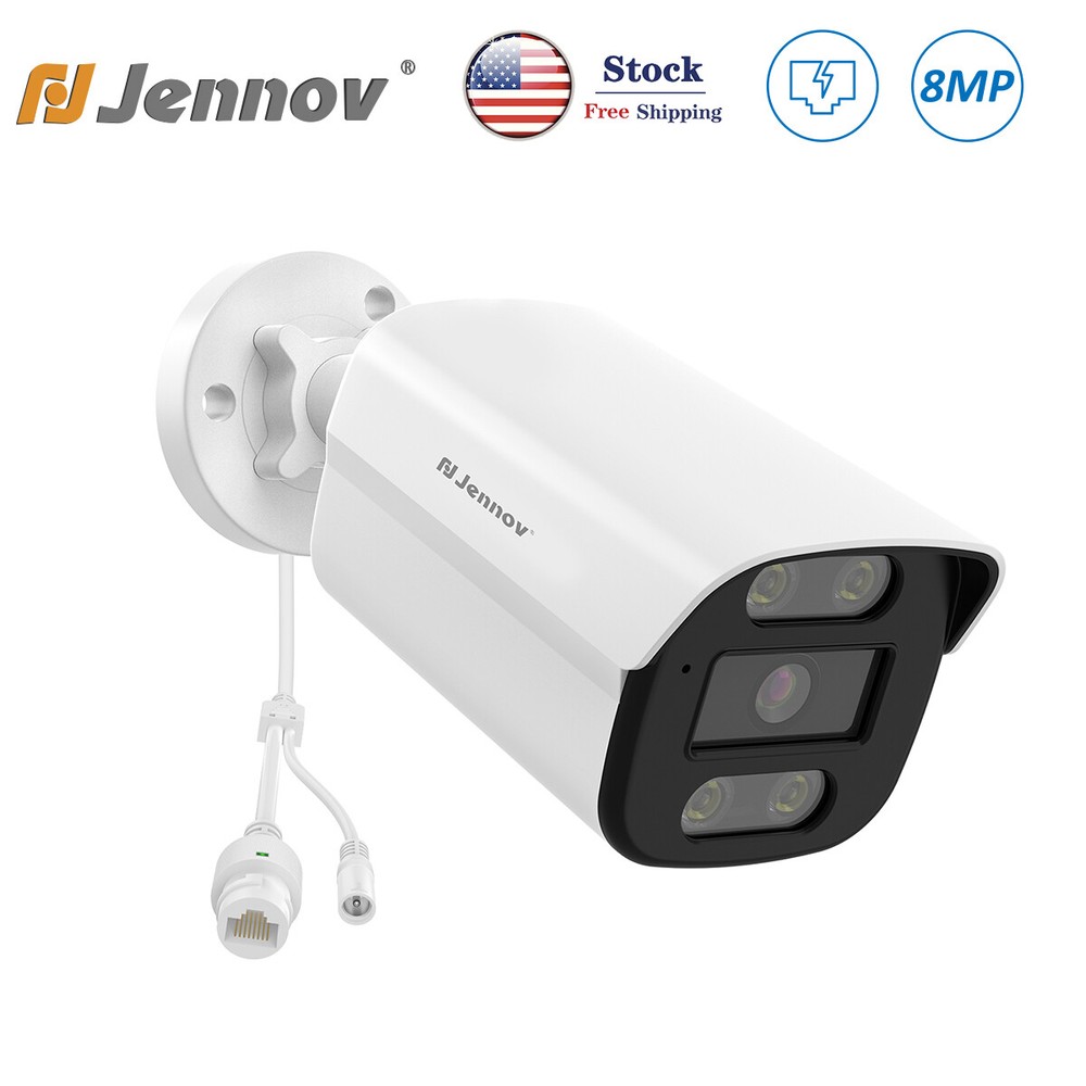 8MP 4K HD POE Security IP Camera Outdoor Bullet two-way Audio Night Vision Cam