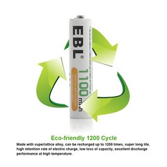 EBL AA AAA Rechargeable Batteries Ni-MH 1100mAh 2800mAh / Battery Charger Lot