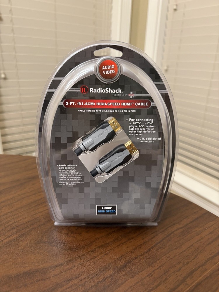 Radio Shack 3-Ft. High-Speed HDMI Cable Audio Video 24K Gold Plated (1500062)