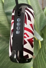 Custom Bluetooth Speaker Tribal Red White Black Polynesian Design W/Hand Strap