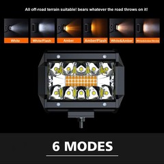 5D 52″ Curved 300W LED Light Bar with 32″ Straight 180W Bar & 4X 4″ Pods Kit