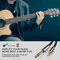 6.35mm 1/4″ to 3.5mm 1/8″ Male TRS Stereo Audio Cable with Alloy Housing