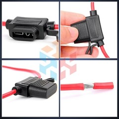 3 Pack 14 Gauge Mini ATC 35A Fuse Holder In-Line AWG Wire Copper 12 Volt Blade