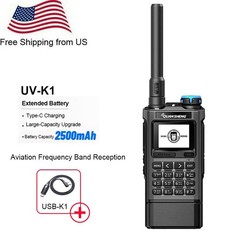QUANSHENG UV-K1 Aviation Receive NOAA 5W Multi-Band Two Way Radio + USB Cable