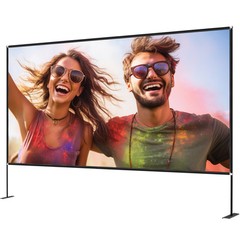 VEVOR Outdoor Movie Screen w/ Stand Portable Projector Screen 150″ 16:9 HD 4K