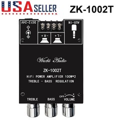 1Set ZK-1002T Bluetooth 5.0 TPA3116 2 CH 2*100W Digital Audio Amplifiers Module