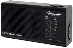*NEW* Jameson Electronics AM/FM Portable Battery Operated Black Radio Transistor