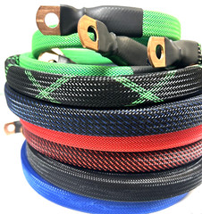 8 Gauge Hand Braided Sleeving FLAT Copper Power Wire Multi Length/Color LOT
