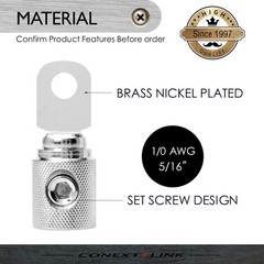 Conext Link RT0N-2 Set Screw Ring Terminal 2 Pack 1/0 Gauge, Nickel