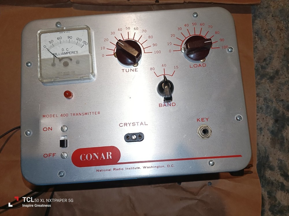 Conar Model 400 Mono Band AM Ham Radio Transmitter Silver Blue