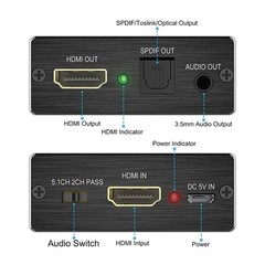4K * 2K HDMI Stereo Audio Video Extractor Converter HDMI+ Optical SPDIF 3.5mm n