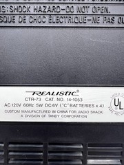 Realistic CTR-73 AC or Battery Cassette Tape Player Recorder 14-1053A WORKING