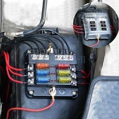 6 Way Fuse Block Car Boot Power 12-24V Blade Holder Box Waterproof LED Light