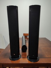 KEF KHT6000 Satellite & Center Speakers Black Wired Banana Jack Pair