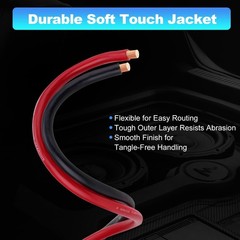 0 Gauge Wire 1/0 AWG Battery Cable (20FT Red+20FT Black) For Car Audio Speaker