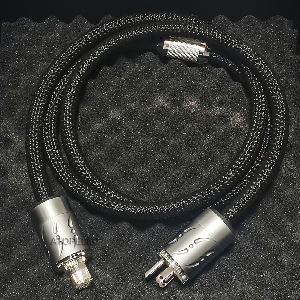 1.5M-5M VIBORG Shielded 5N Multplex Hi-Fi Power Cable VP1501 Rhodium Plated Plug