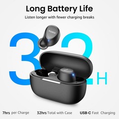 TOZO – A1 Lightweight Wireless Earbuds Headphones, Black – Refurbished