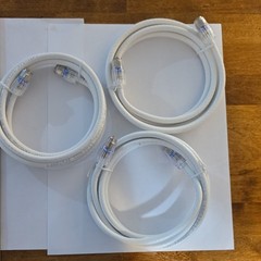 PCT 18ft White Coaxial Cable F Male to F Male Lot of 3 (H677T9BVVW1P)
