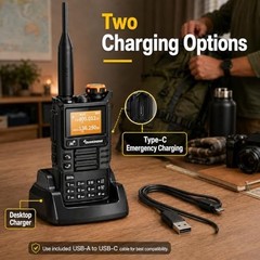 Quansheng UVK5(99) AM/FM/DTMF Walkie-Talkie 200CH 20-1000MHZ NOAA Weather Foreca