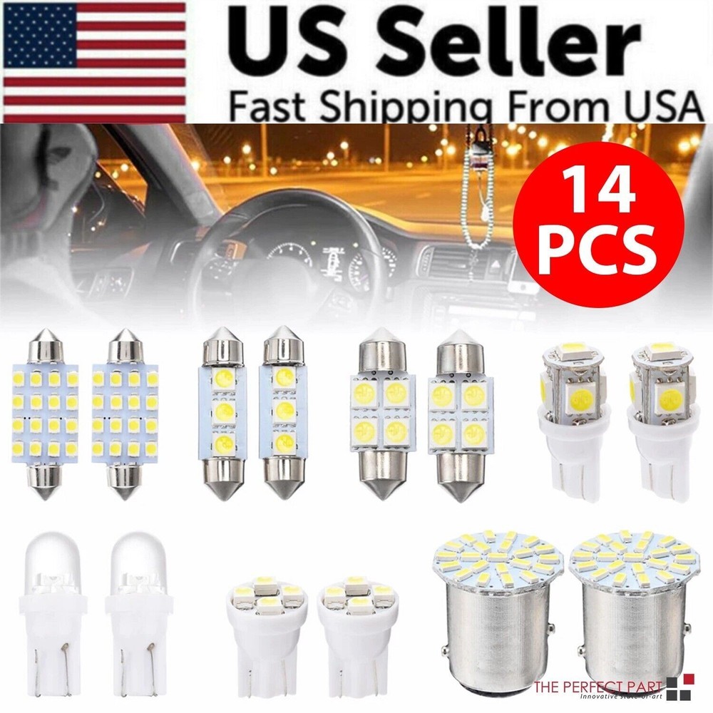14Pcs 36mm T10 LED Interior Car Light Kit Map Dome License Plate