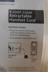 Ativa 8-Foot Clear Retractable Handset Phone Telephone Cord AT26811 / 387-756