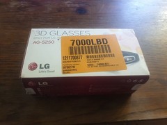 LG AG-S250 Active Shutter 3D Immersive Viewing Glasses : Unused