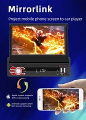 4+64GB Single 1DIN 7″ Car Stereo Radio Apple Carplay Android 15 GPS Retractable