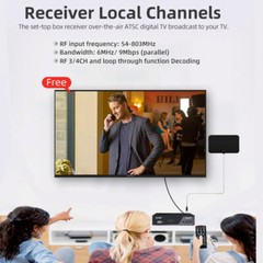 Clear HDTV Atsc Digital Converter Box Analog QAM Receiver atsc tuner TV antenna