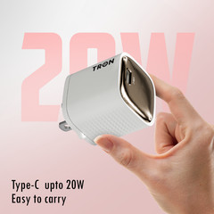 TRON PD20W USB-C GaN Fast Charger, Compact Wall Charger, Type-C Power Adapte