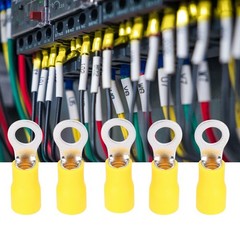 YELLOW Guage 12-10 Wire Ring Terminals Electrical Vinyl Connectors Assortment