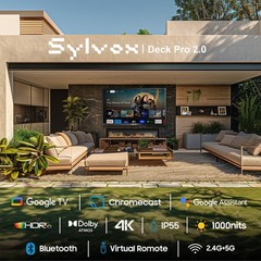Sylvox Google TV 43” 1000 Nits Smart 4K HDR10 Google Assistant Dolby Atmos IP55