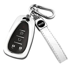 for Chevy Key Fob Cover With Keychain,Soft TPU Full Protection Style 1-silver