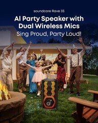 soundcore Rave 3S AI Party Speaker with 2 Wireless Microphones, 200W Sound