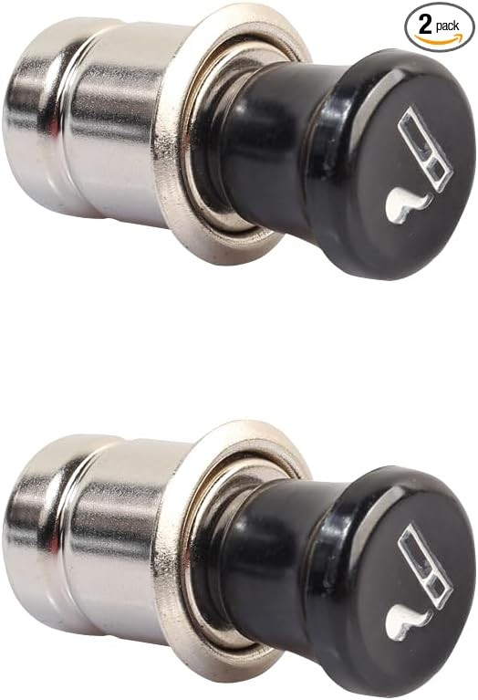 Car Cigarette Lighter, 12V Metal Plastic Construction Pop-Out C Size: 2PCS/12V