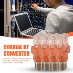 Coaxial to Ethernet Adapter, 4 Pack Coax F Female to RJ45 Male Converter3277