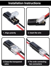 50pcs 2 Pin Waterproof Electrical Connector Car Automotive Wire Plug Terminal