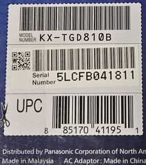 Panasonic KX-TGD810B Cordless Phone Advanced Call Block 1 Handset Bilingual ID