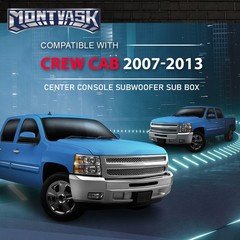 Fit For 07-13 Chevy Silverado GMC Sierra 12″ Center Console Subwoofer Sub Box
