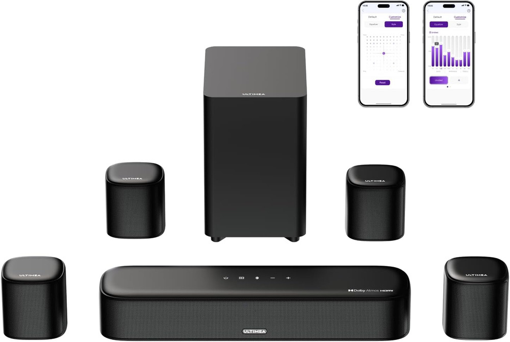 7.1Ch Dolby Atmos Sound System with Subwoofer & App Control for Home Theater