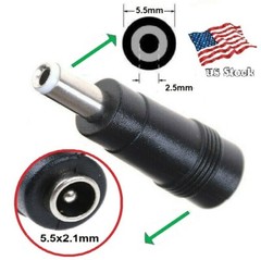 x3 Copper DC Power Connector 5.5mmx2.1mm Female to 5.5mmx2.5mm Male Adapter (C)