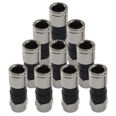 10 Pcs RG6 Compression Connectors, Black F Type Coaxial Cable Connector Coax …
