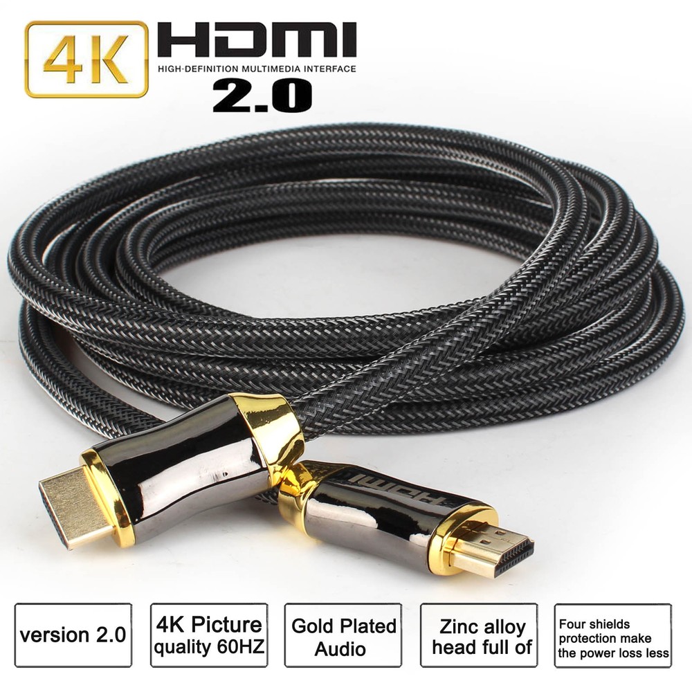 PS3 PS4 Wire 10ft Short HDMI Cable High Speed v2.0 HD 4K 3D ARC XBOX ONE SKY TV