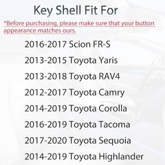 SUPALAND Key Fob Shell Case Replacement Fits for Toyota Camry Corolla RAV4