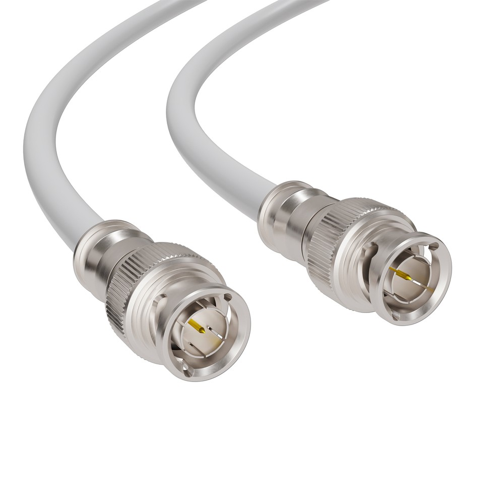 HD SDI Cable – White Coaxial BNC Male to Male 20ft – 75 Ohm 3Gbps
