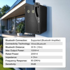 Herdio Outdoor Bluetooth Speakers 4 Pack 400W Wired Waterproof for Patio Garden